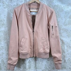 Ci Sono Jacket Barbiecore Grunge Pink Faux Leather Bomber Quilted Lining Medium